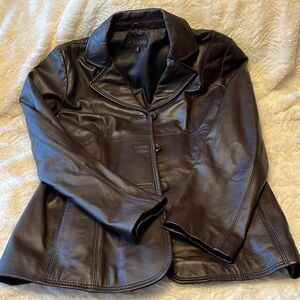 M. Julian genuine brown leather jacket